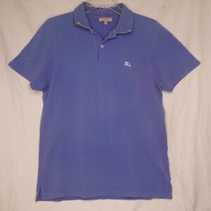 Burberry London men's large light blue polo 100% cotton AG